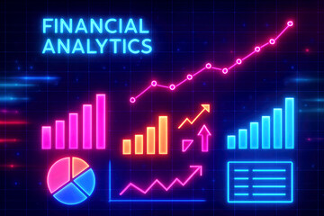 Neon Financial Analytics Dashboard with Graphs and Charts 