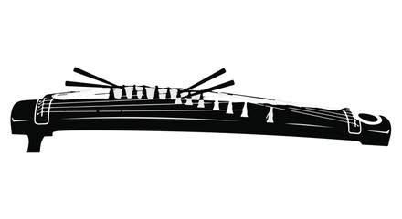 Elegant traditional Japanese koto instrument, a stringed musical instrument.