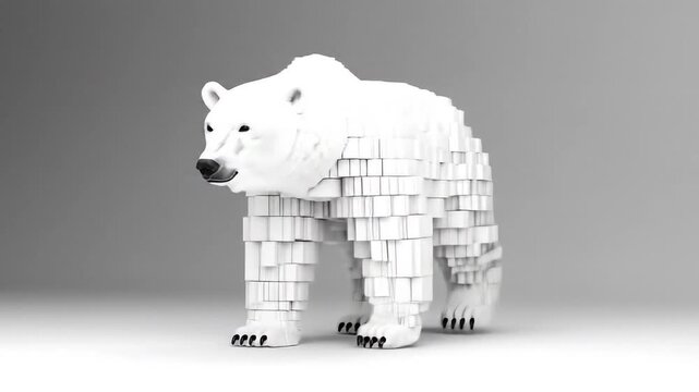 Abstract white polar bear