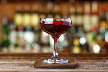 Martinez cocktail on the bar
