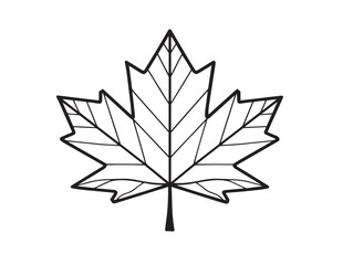 Obraz premium Autumn inspired maple leaf icon in flat vector design