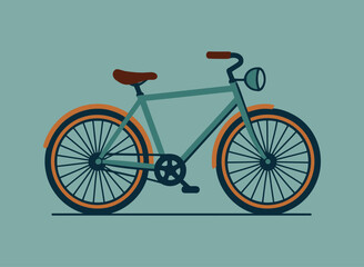 Fototapeta premium Retro Bicycle Illustration — Vintage Minimalist Bike Vector Design with Classic Colors