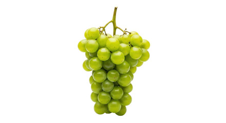 Isolated cluster of green grapes, a bunch of fresh, healthy, and sweet raw fruit ready to eat
