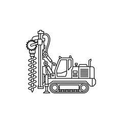 Heavy Duty Drilling Machine with Auger and Tracks.
