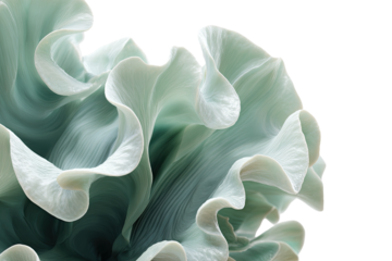 Abstract, light teal, wavy, organic, flowing folds