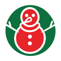 Snowman vector illustration isolated on transparent background