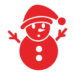 snowman with red hat vector
