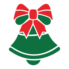 christmas bells with red ribbon vector