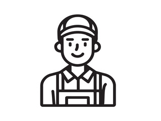 Detailed automobile mechanic symbol drawn in minimalist style