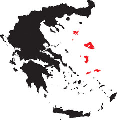 Obraz premium Northern Aegean Sea Region on Map of Greece