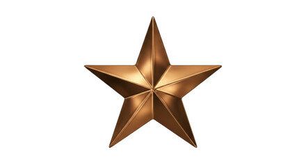Obraz premium Isolated golden star symbol, metallic five-pointed star, award, celebration, honor, shining emblem