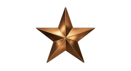 Isolated golden star symbol, metallic five-pointed star, award, celebration, honor, shining emblem