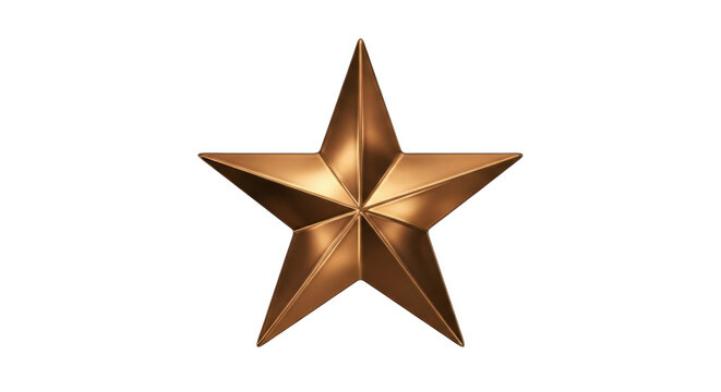 Isolated golden star symbol, metallic five-pointed star, award, celebration, honor, shining emblem