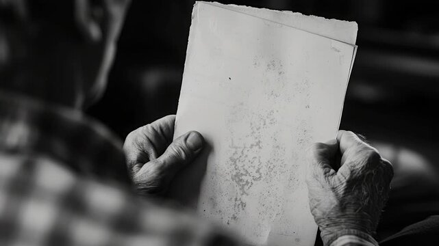 video A person holding a piece of paper in their hands, possibly with important information or message