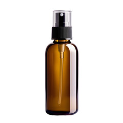 Elegant Amber Glass Spray Bottle on Clean White Background