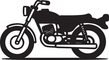 Fototapeta premium Motorcycle silhouette vector illustration in black and white with detailed wheels, engine and handlebars for automotive, lifestyle and branding themes