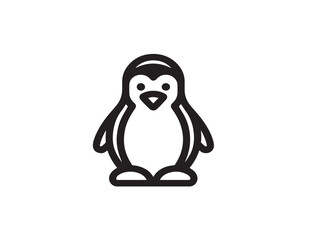 Adorable penguin illustration in elegant minimalist line artwork