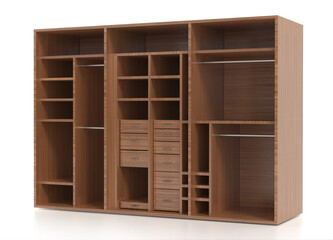 Wardrobe isolated on white background. 3D illustration