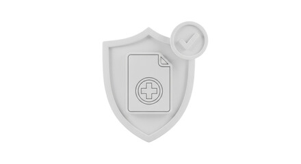 Isolated medical record protected, secure health data, patient privacy, checkmark, safety