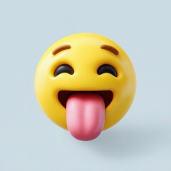 Fototapeta premium Vibrant Tongue Emoji: 3D Expression of Joy and Fun in Playful Design