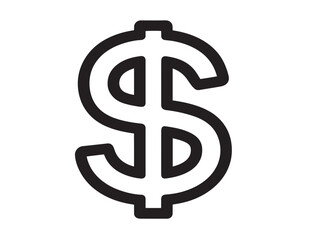 Price icon 2D vector line art in a clean minimalist style black