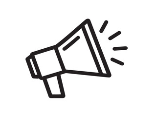 Promotion icon 2D vector line art in a clean minimalist graphic black