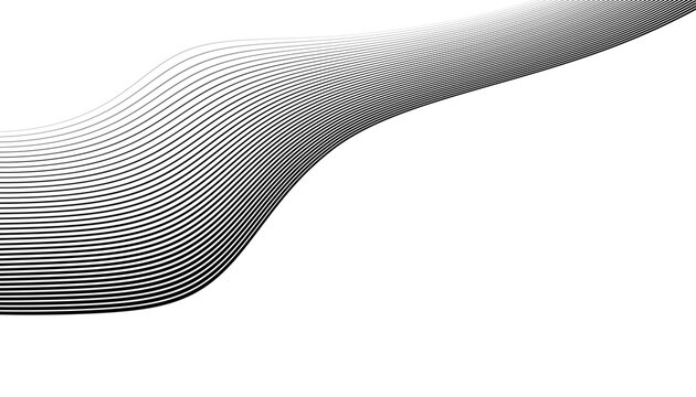 Abstract wave background, black and white wavy stripes or lines design. Overlay transparent background. Light blur effect