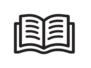 Reading icon 2D vector line art in a clean minimalist style black