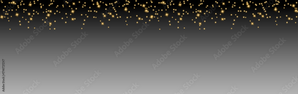 Canvas Prints golden glowing stars forming a sparkling border on a dark gradient background. vector illustration f