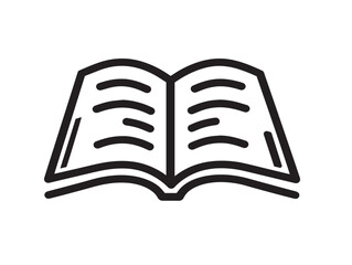 Reading icon 2D vector line art in a clean minimalist design black