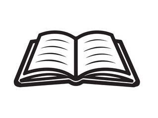 Reading icon 2D vector line art in a clean minimalist graphic black