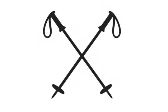 Crossed alpine ski poles winter sport icon - Powered by Adobe