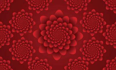 Luxury abstract red color flower background design
