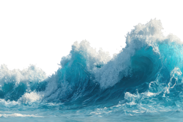 Powerful turquoise waves crashing
