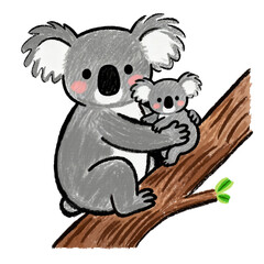 Cute Koala and Her Baby