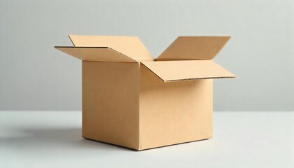 Pristine Unopened Cardboard Box Ready for Quality Control on Neutral Background