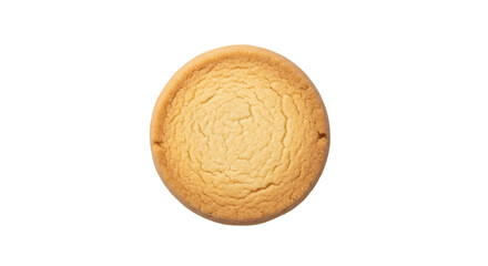 Isolated single round butter cookie, studio shot, food photography, biscuit, delicious pastry