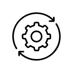 Gear Inside Circle Icon Concept
