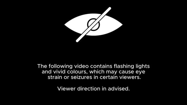 Censor eye Icon warning adult and explicit content, viewer direction advised, sensitive sign animation background. The following video contains flashing lights and vivid colours