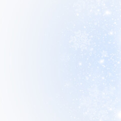 Magic winter background with snowflakes and shimmering light.