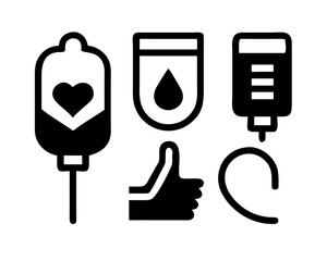 Obraz premium Collection of blood transfusion icons for design use