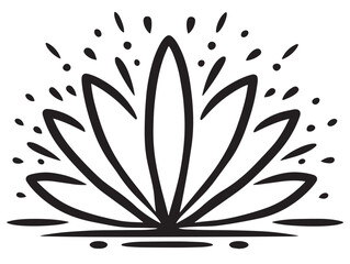 Splash icon 2D vector line art in a clean minimalist illustration black