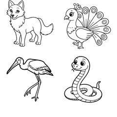 set of funny animals