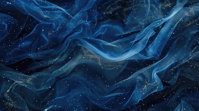 video Close-up shot of blue fabric featuring star pattern