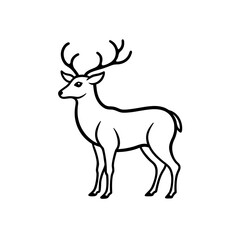 Fototapeta premium Illustration of a standing deer art on transparent background silhouette