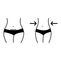 Female belly body slimming effect icon symbol design vector