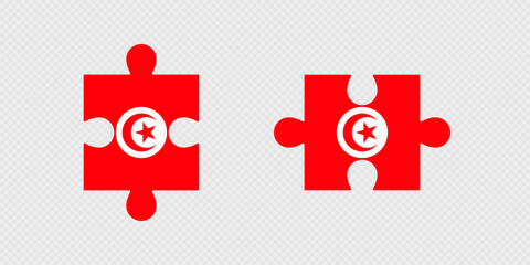 Puzzle Pieces with Tunisia Flag.