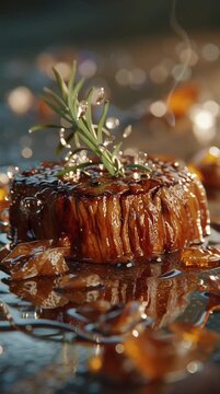 Mirror-effect animation of Rossini beef fillet