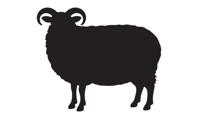 Sheep silhouette, Bighorn sheep silhouette vector