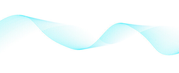 Abstract blue smooth waves on white background.Vector illustration.